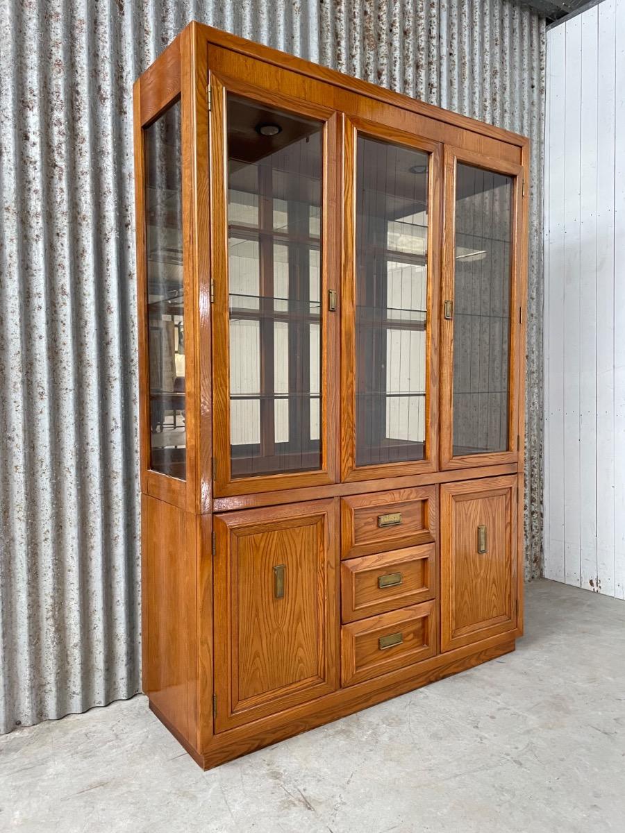 Vintage Oak cabinet - England - 1950 - Smoked glass