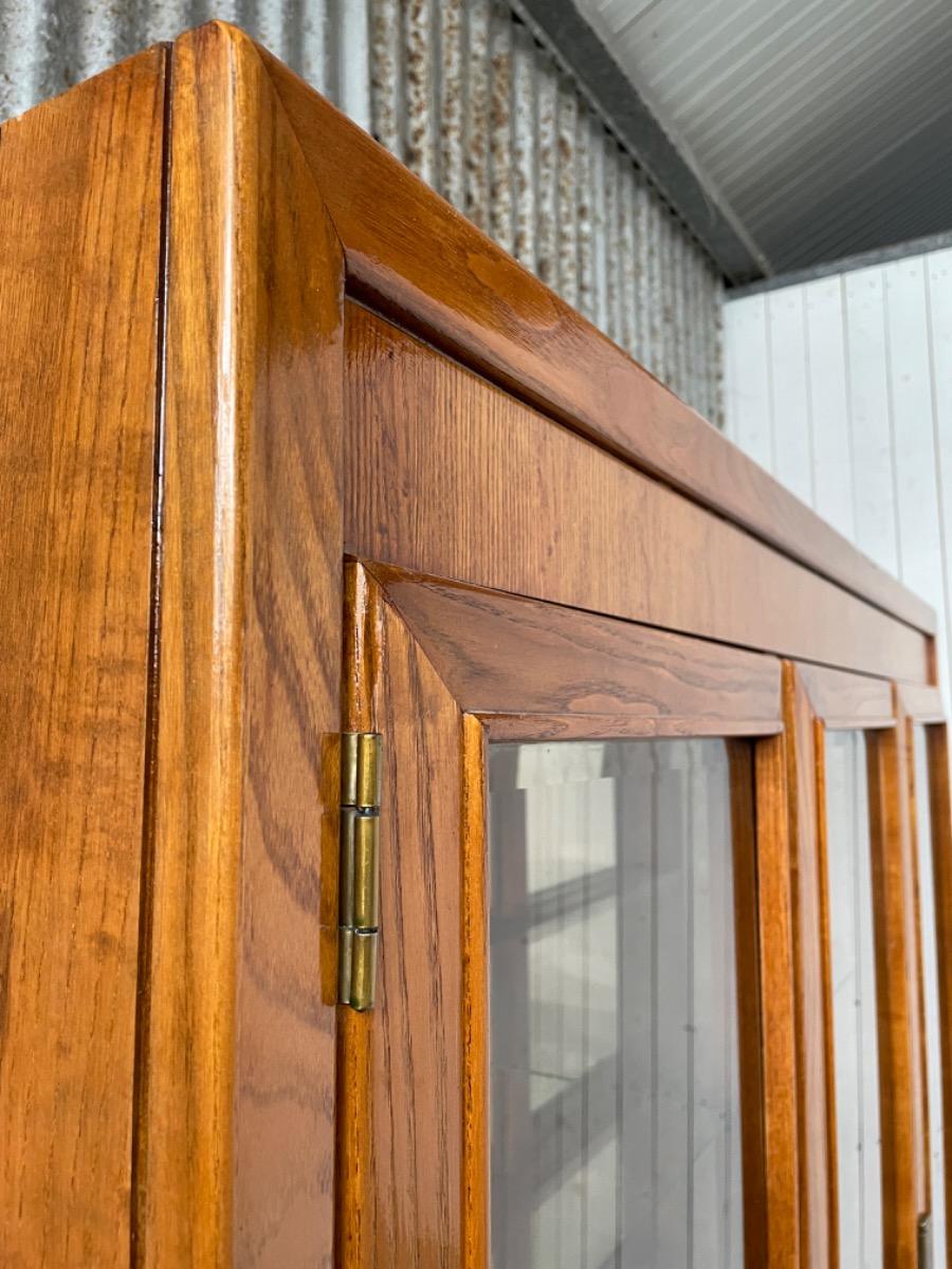 Vintage Oak cabinet - England - 1950 - Smoked glass