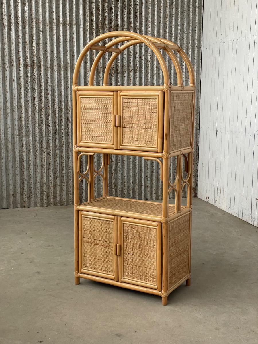 Vintage Rattan and bamboo Cabinet 1960s