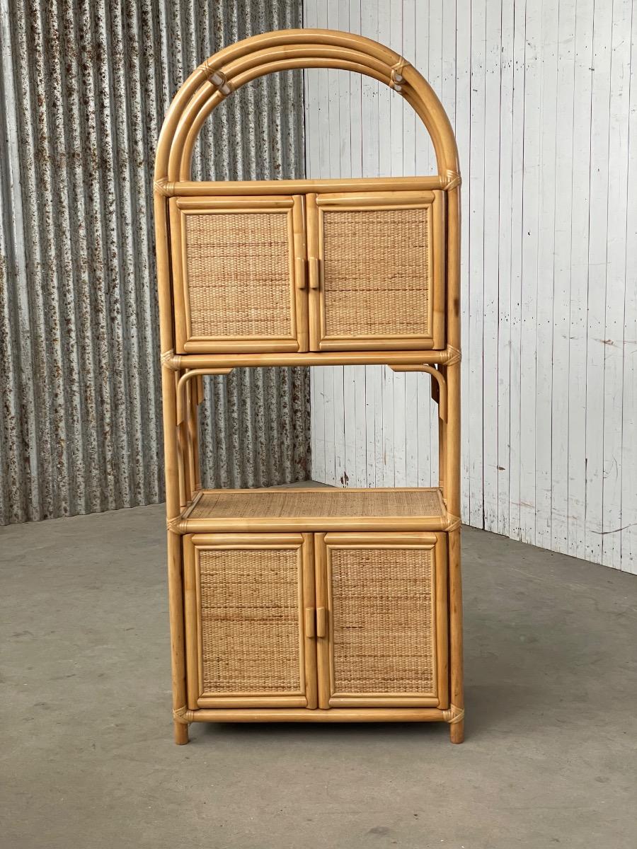 Vintage Rattan and bamboo Cabinet 1960s