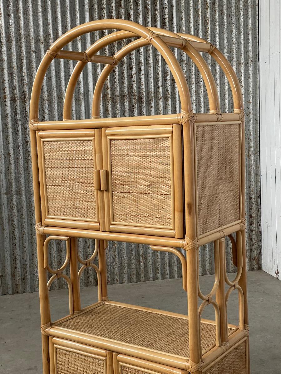Vintage Rattan and bamboo Cabinet 1960s