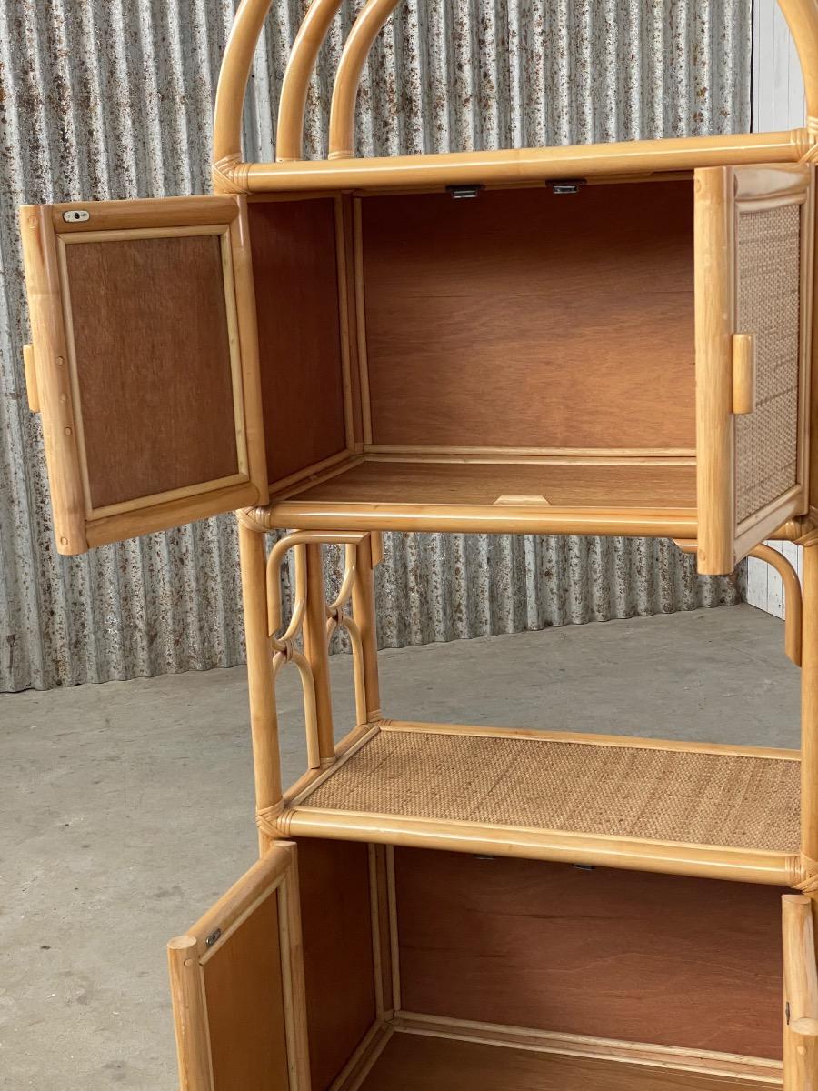 Vintage Rattan and bamboo Cabinet 1960s