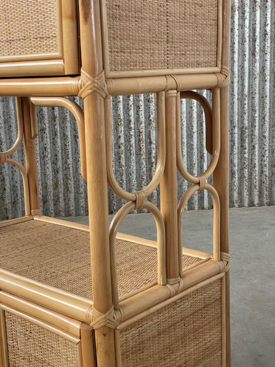 Vintage Rattan and bamboo Cabinet 1960s