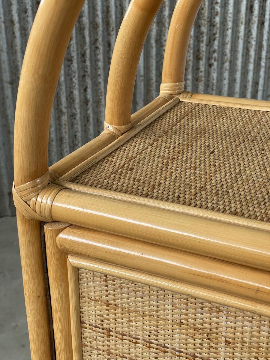 Vintage Rattan and bamboo Cabinet 1960s