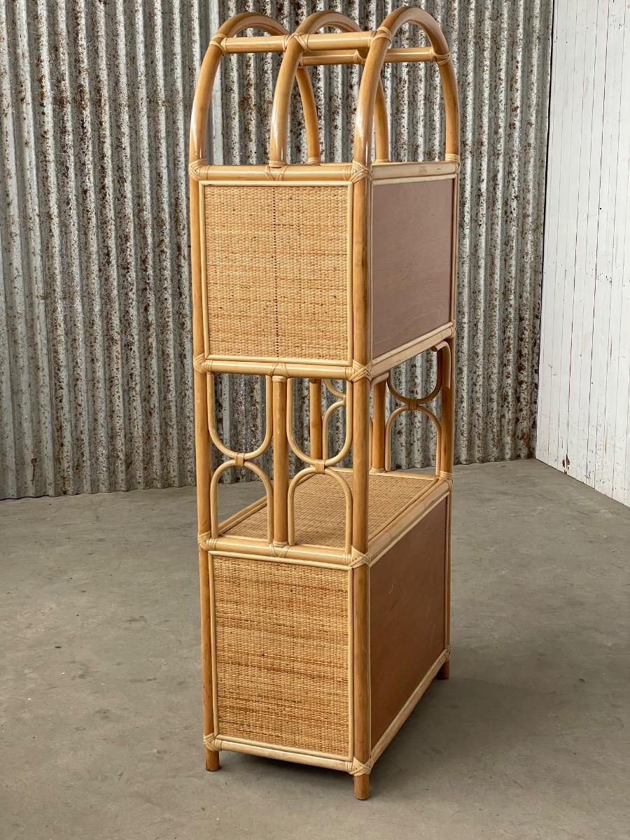 Vintage Rattan and bamboo Cabinet 1960s