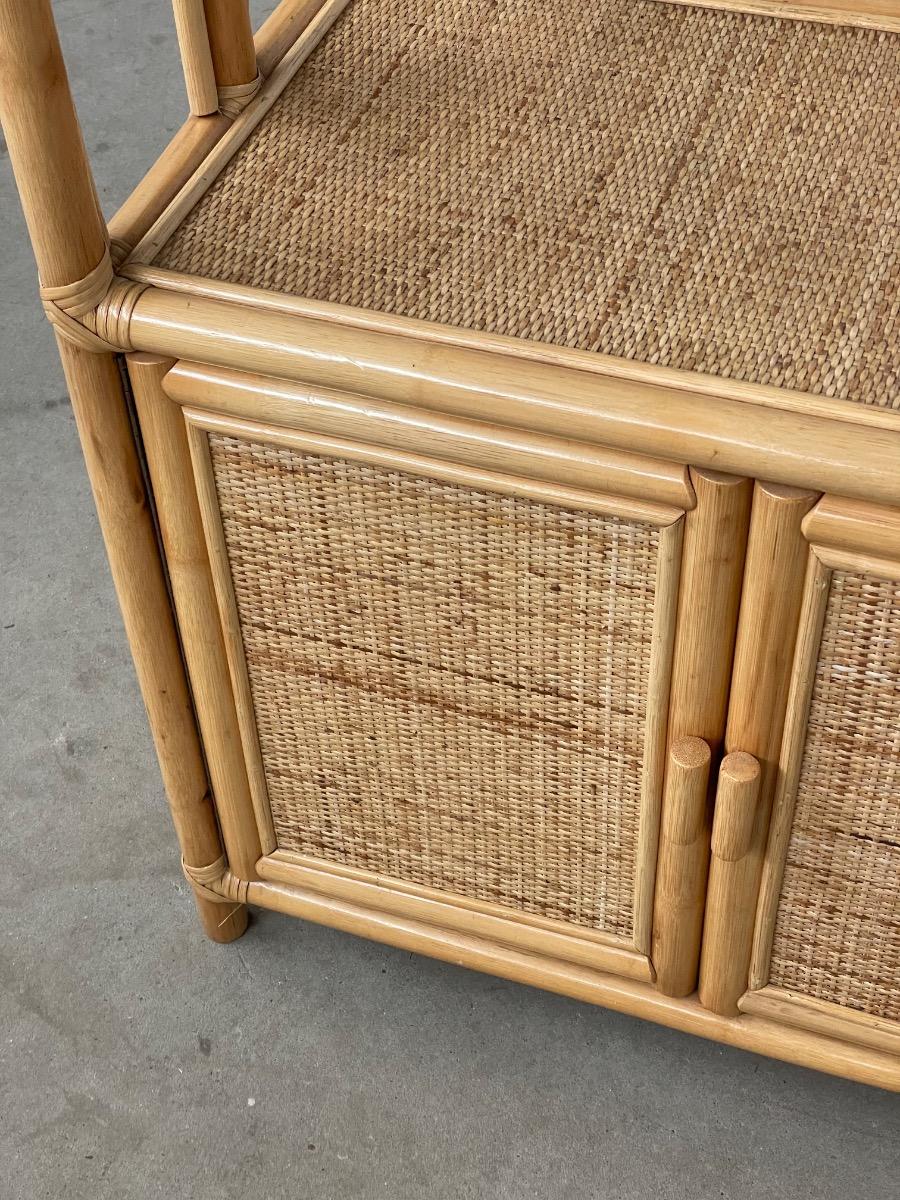 Vintage Rattan and bamboo Cabinet 1960s