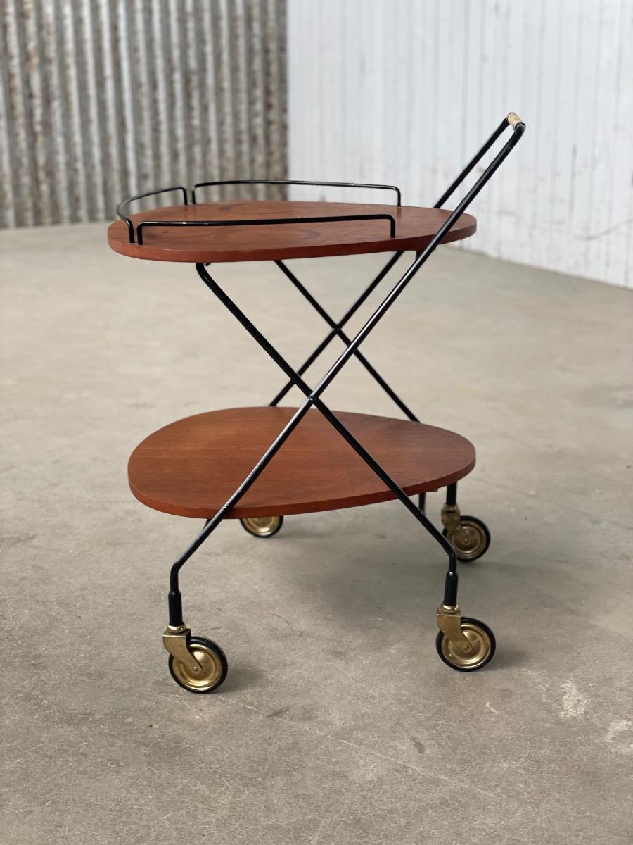 Vintage Serving Trolley – Teak & Metal – 1960s