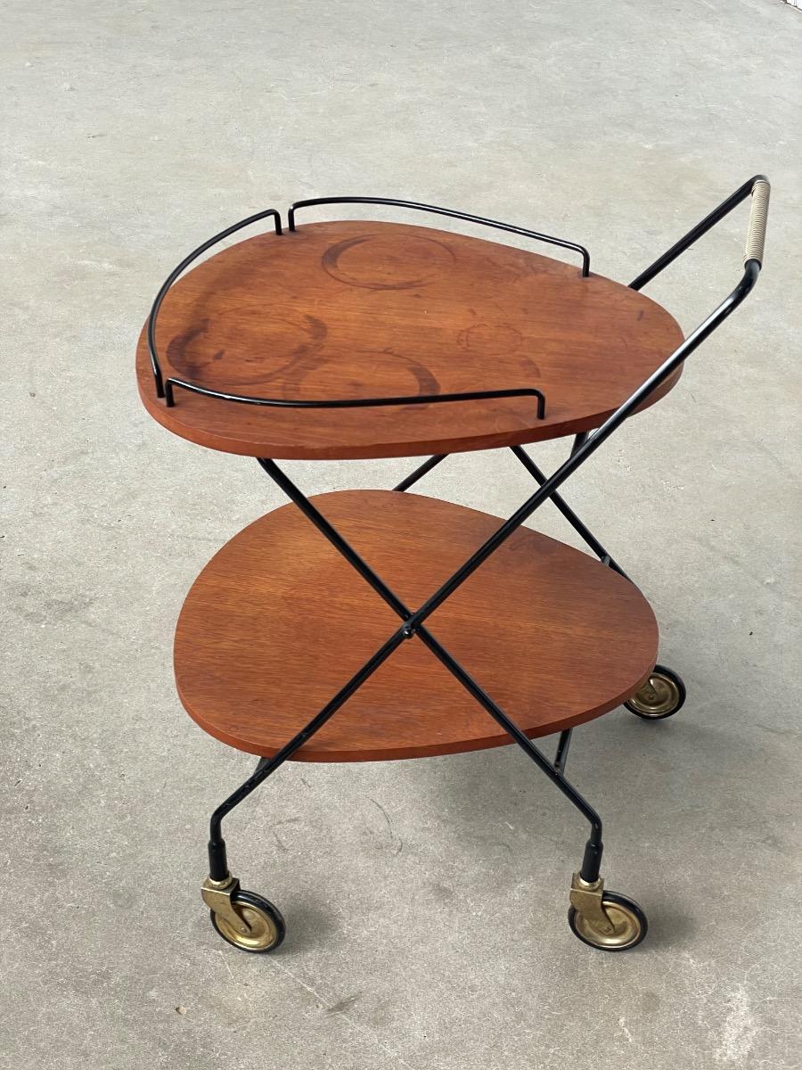 Vintage Serving Trolley – Teak & Metal – 1960s
