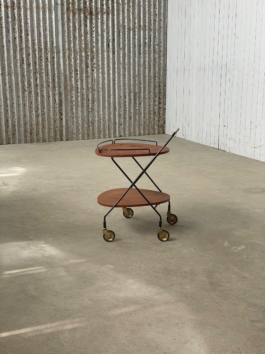 Vintage Serving Trolley – Teak & Metal – 1960s
