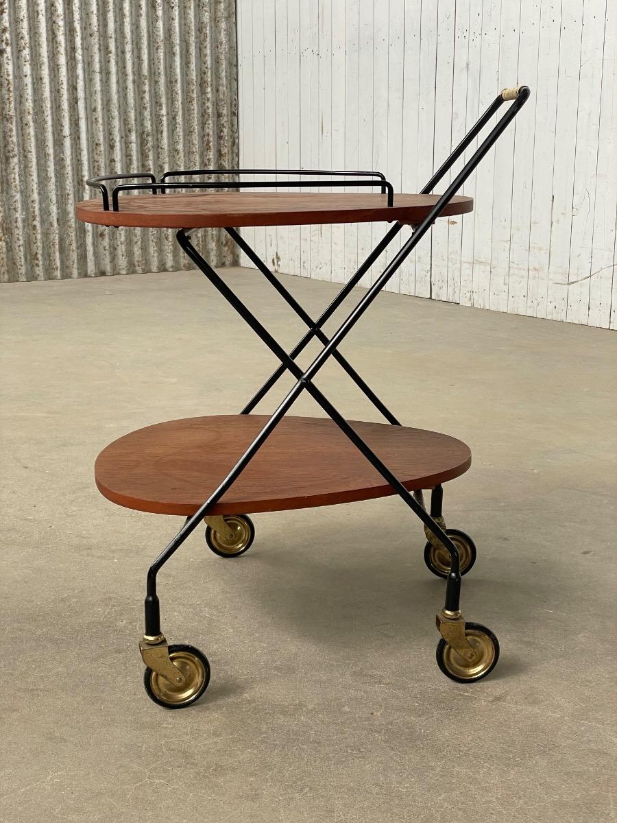 Vintage Serving Trolley – Teak & Metal – 1960s