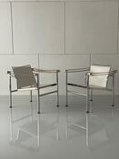 Vintage set of LC1 style armchairs inspired by Le Corbusier, 1970s