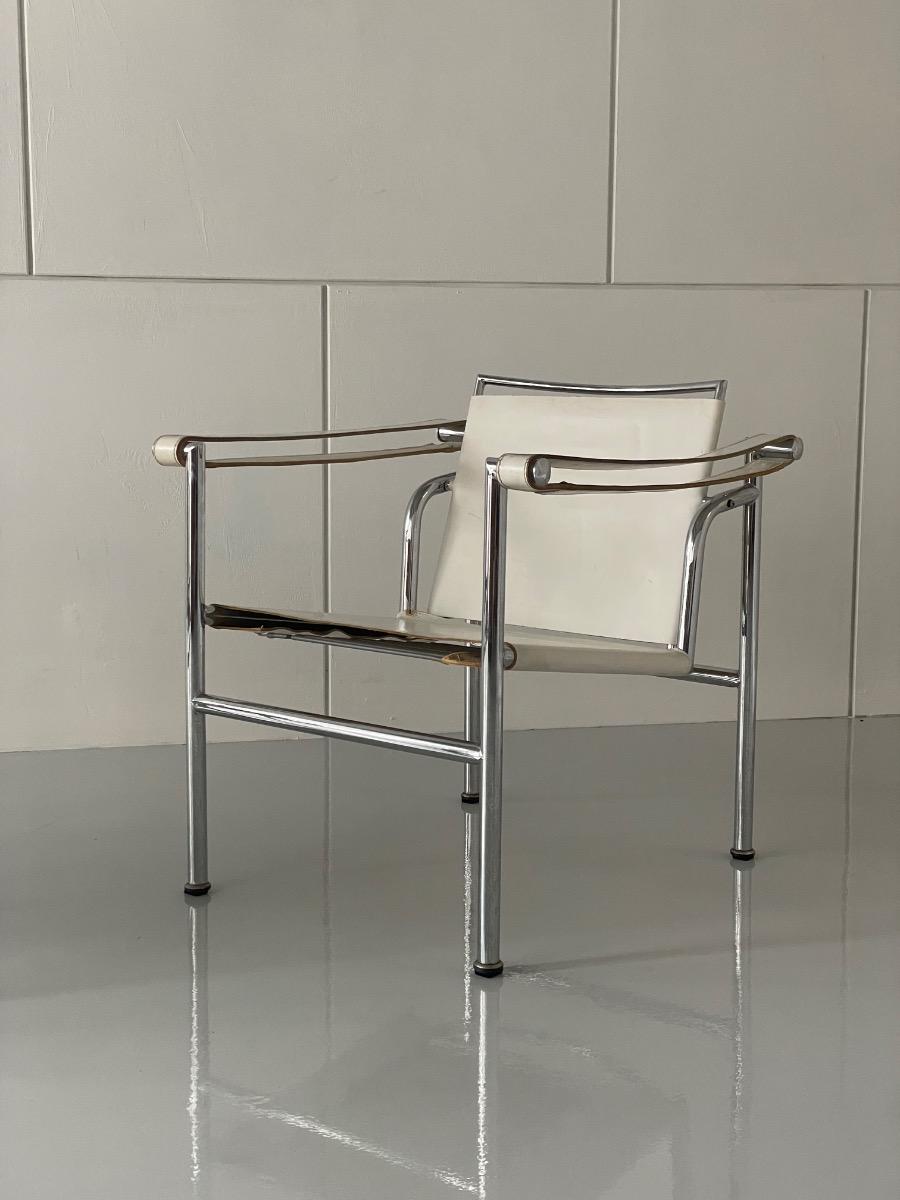 Vintage set of LC1 style armchairs inspired by Le Corbusier, 1970s