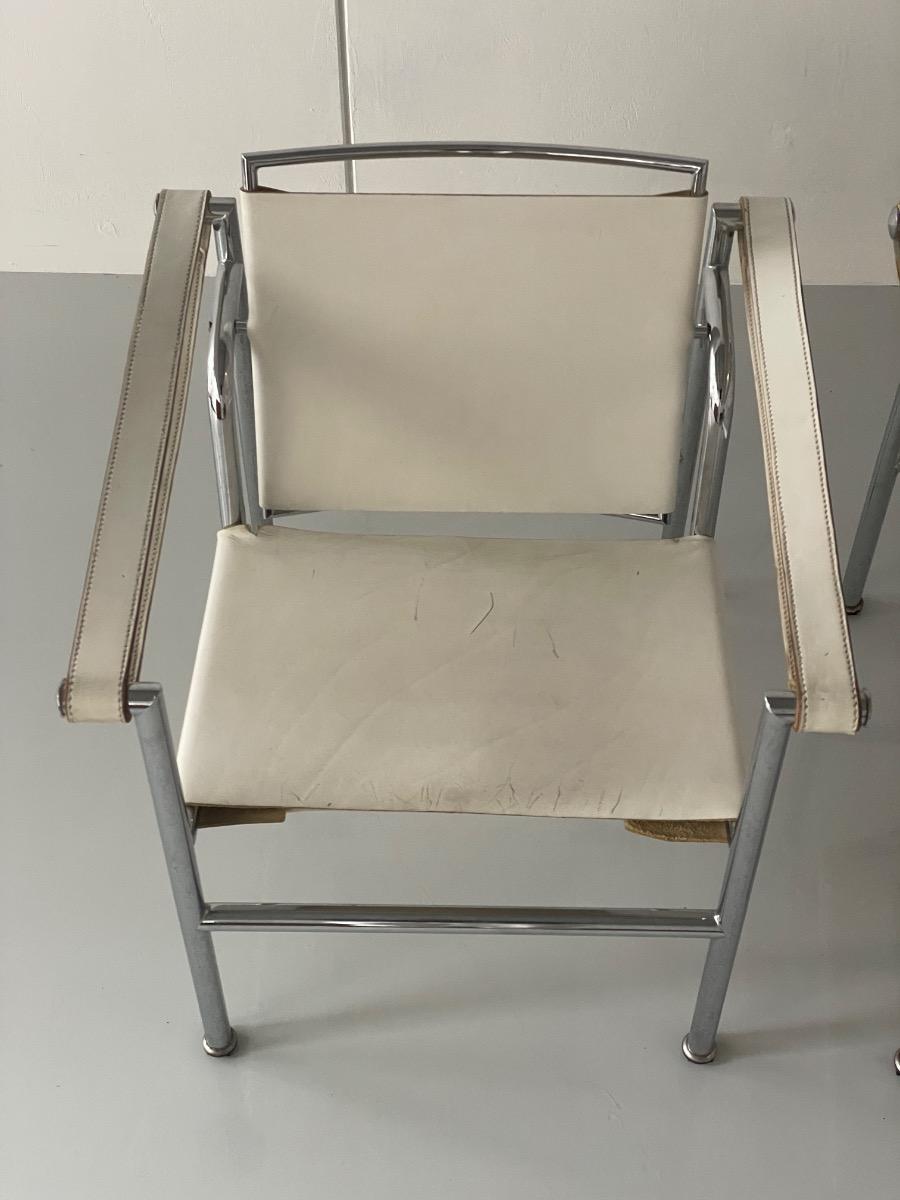 Vintage set of LC1 style armchairs inspired by Le Corbusier, 1970s