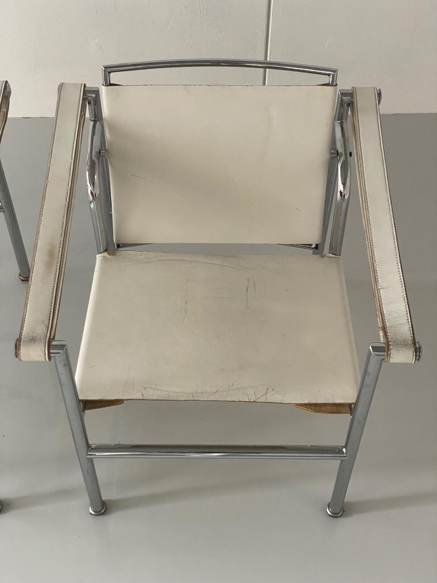 Vintage set of LC1 style armchairs inspired by Le Corbusier, 1970s