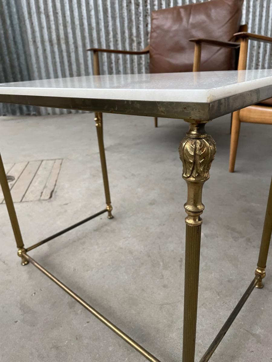 Vintage sidetable - Brass/marble - 1970s