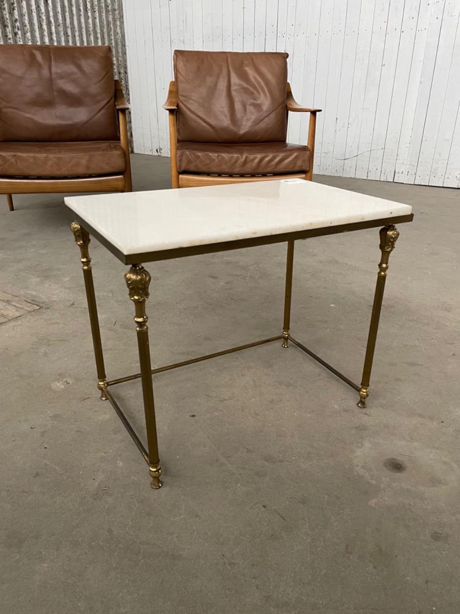 Vintage sidetable - Brass/marble - 1970s