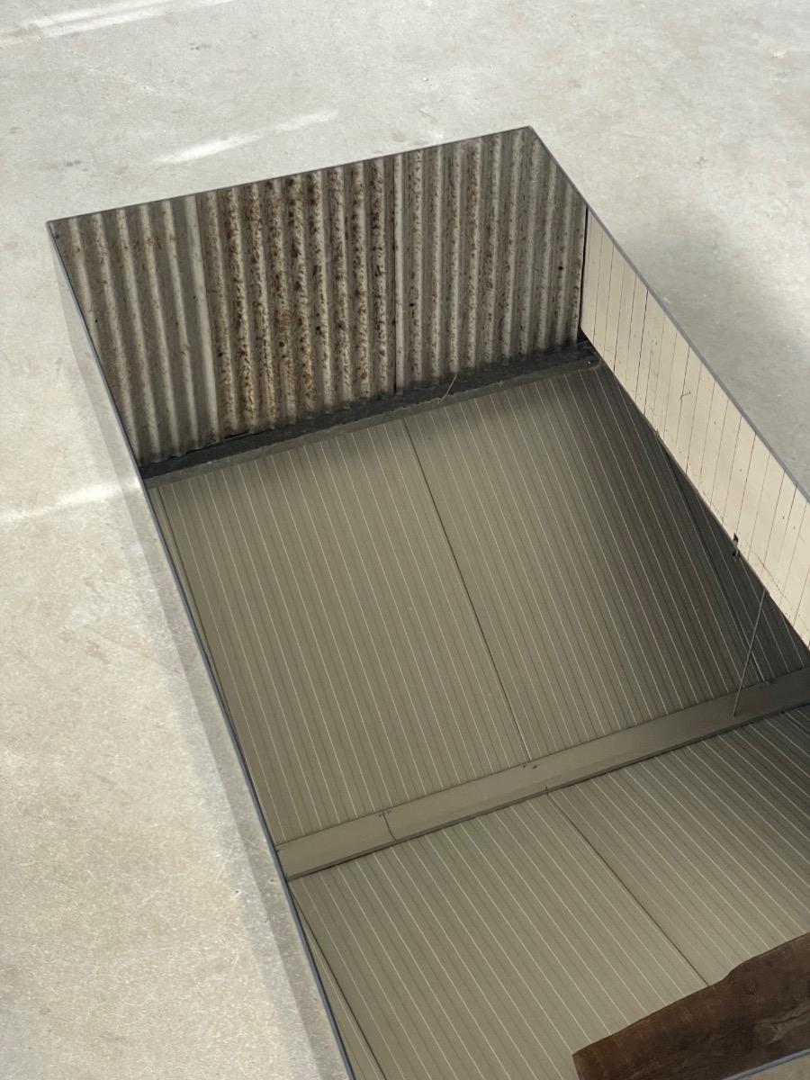 Vintage smoked glass mirror coffeetable 1980s