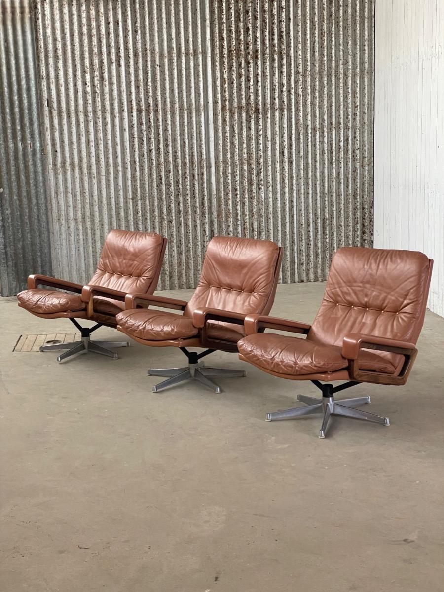 Vintage Swivel Chairs by Strässle Switzerland, 1970s