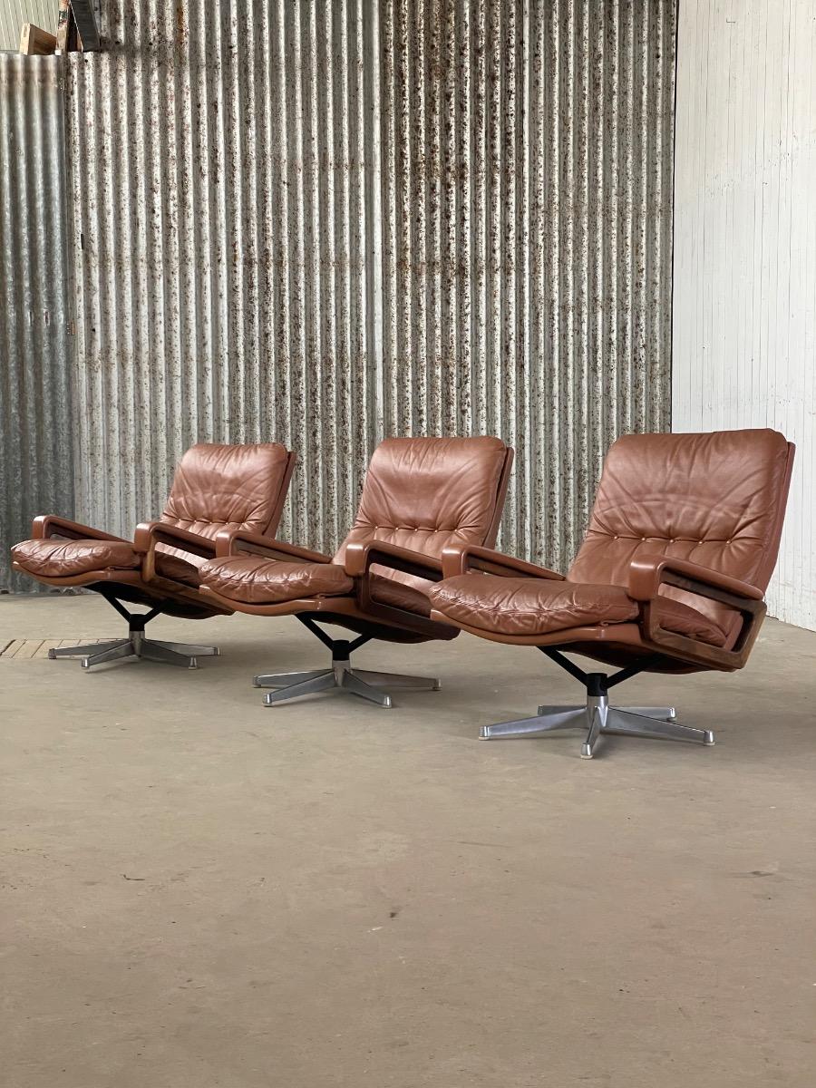 Vintage Swivel Chairs by Strässle Switzerland, 1970s