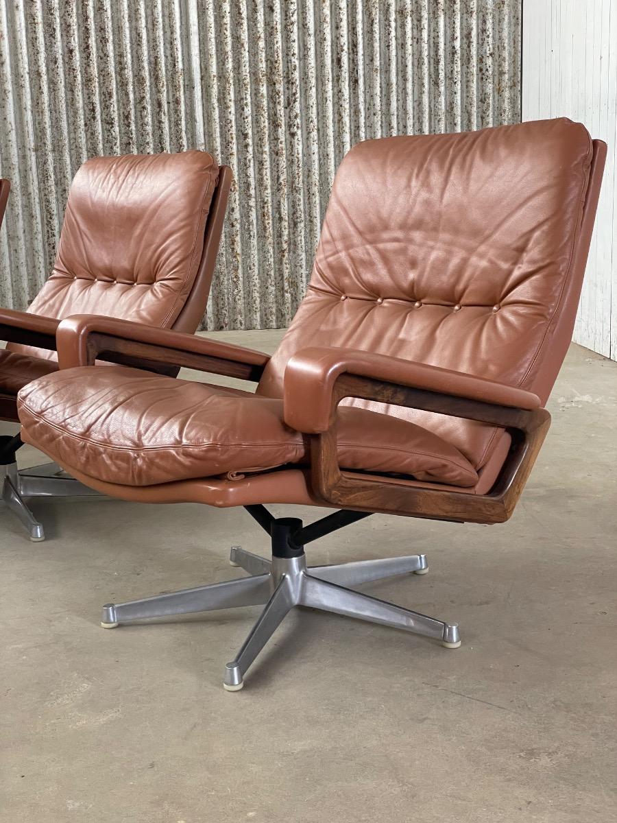 Vintage Swivel Chairs by Strässle Switzerland, 1970s
