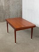 Vintage teak wood extendable dining table 1960s design 