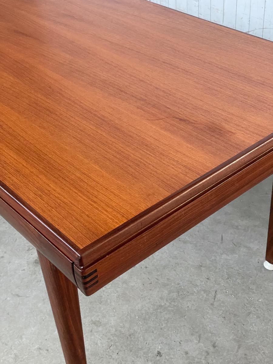 Vintage teak wood extendable dining table 1960s design 