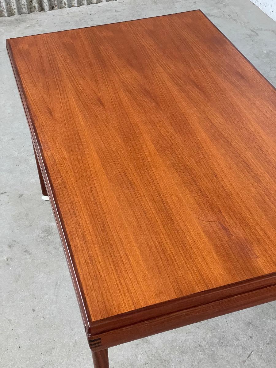Vintage teak wood extendable dining table 1960s design 